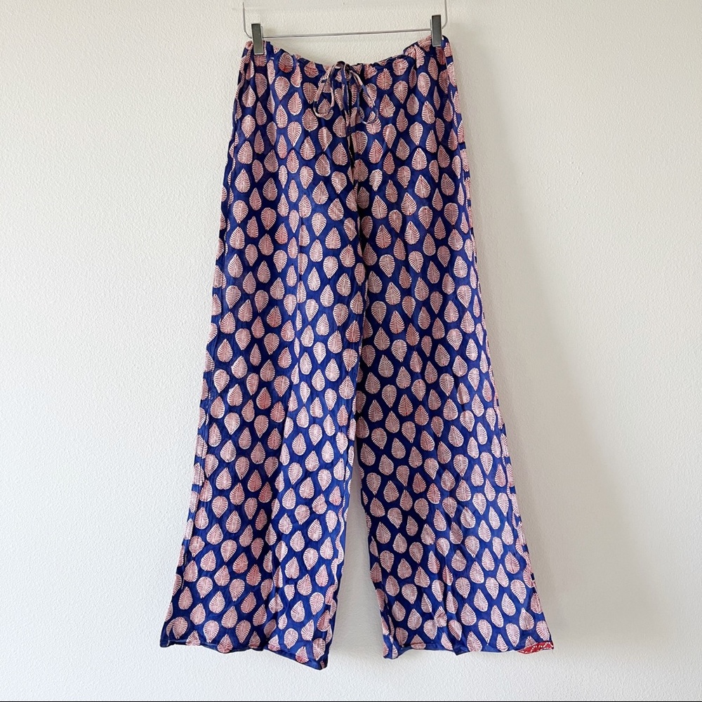 Tysa drawstring lightweight cotton wide leg pants